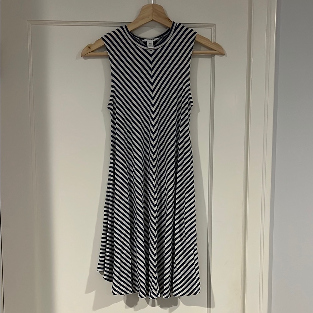 Nordstrom Black and White Sleeveless A-Line Midi Dress